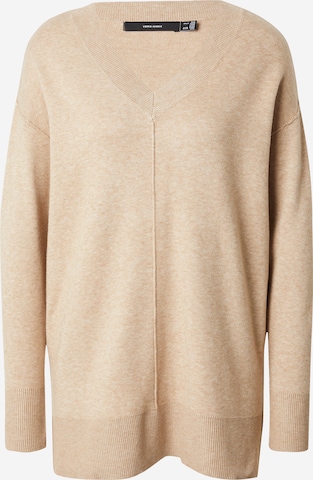 VERO MODA Trui 'GOLD' in Beige: voorkant