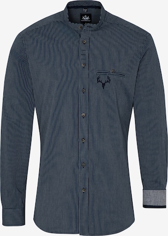 Coupe slim Chemise folklorique 'Fellen' SPIETH & WENSKY en bleu : devant