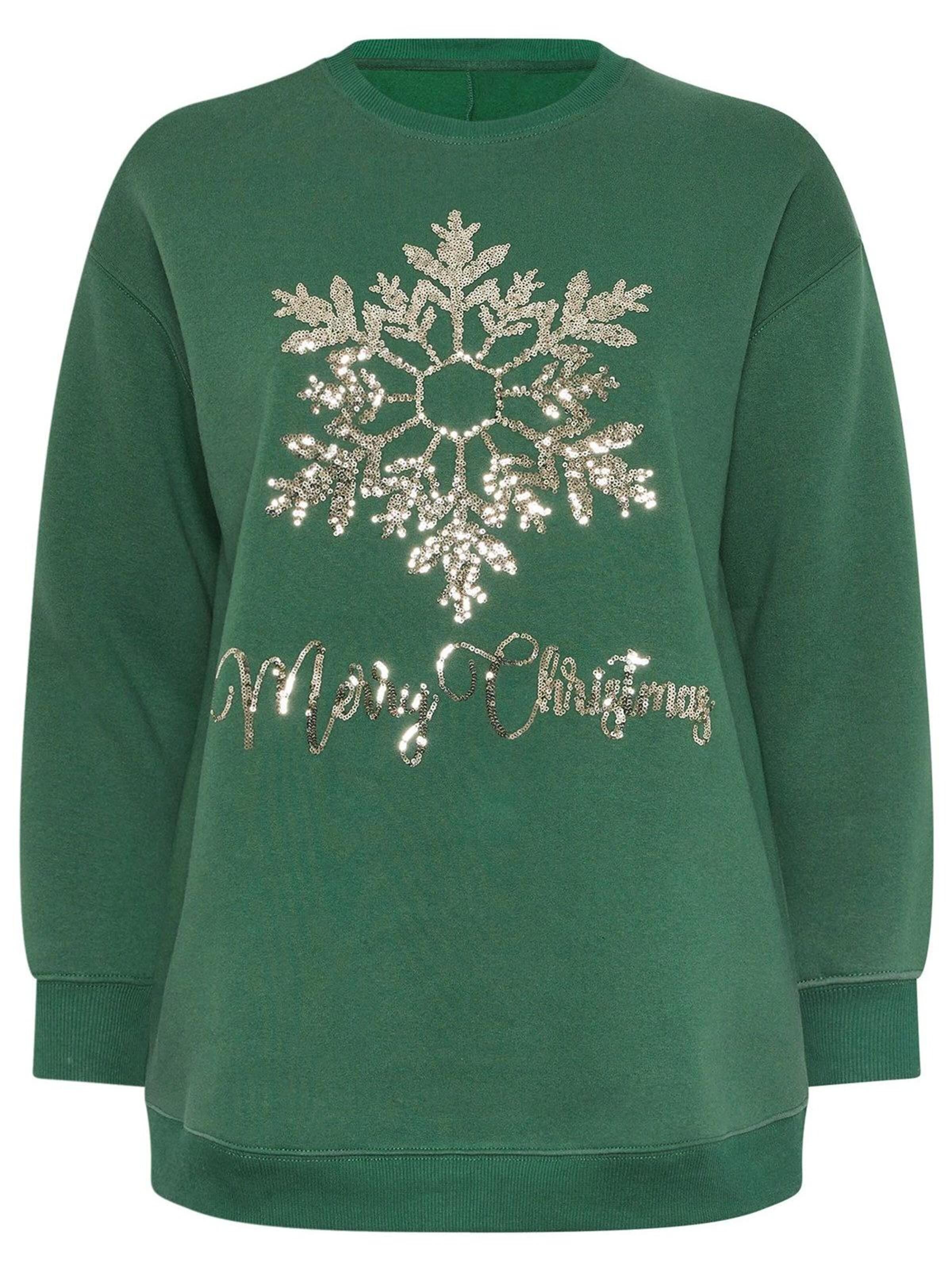 Shape Of You Sweatshirt‌ in Grün: Vorderseite