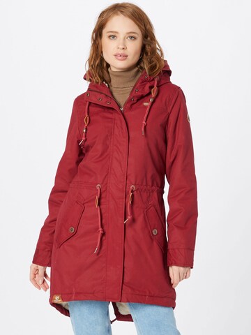 Ragwear Between-seasons parka 'ELBA' in Red: front