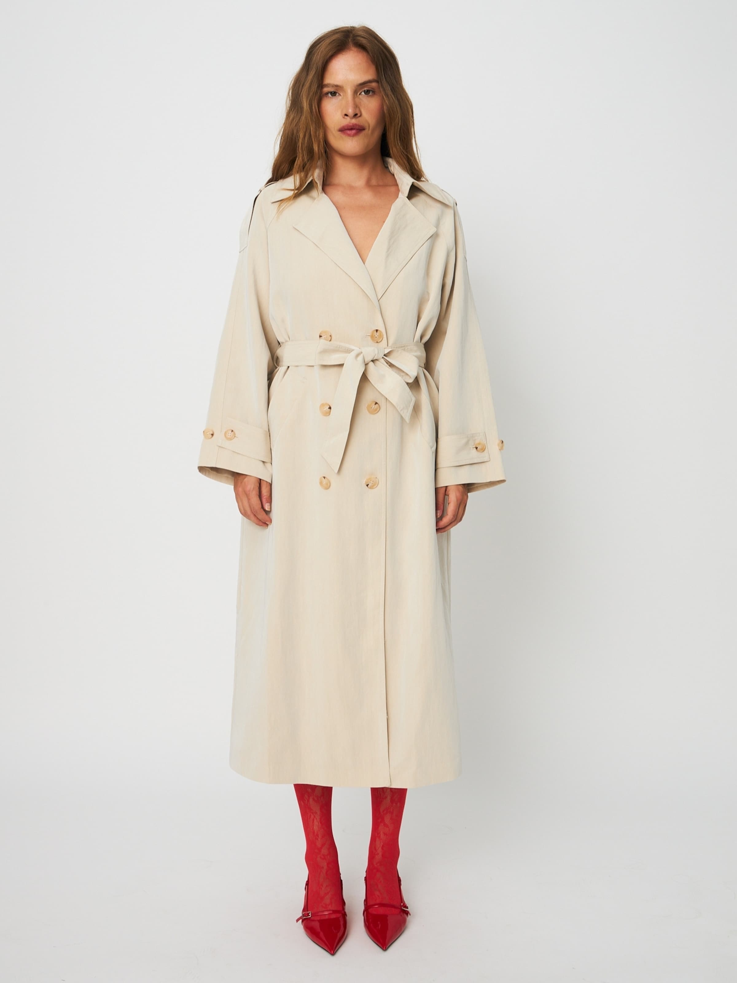 Crās Přechodný kabát ' Spriicras ' – béžová: přední strana