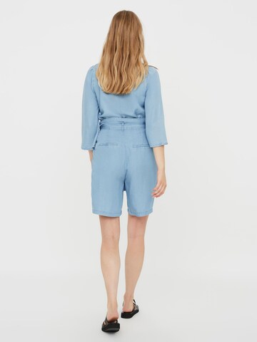 VERO MODA Loose fit Pleat-Front Pants 'Vivian Aneve' in Blue