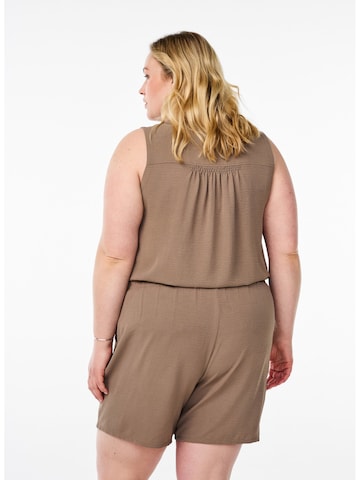 Zizzi Loose fit Trousers 'Mfikka' in Brown