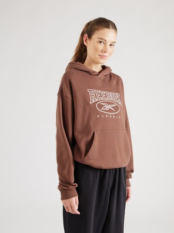 Reebok Sweatshirt in Bruin: voorkant