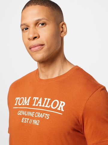 TOM TAILOR Regular Fit T-Shirt in Braun