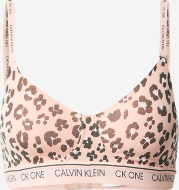 Sutien de la Calvin Klein Underwear pe portocaliu: față