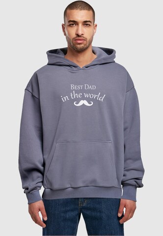 Sweat-shirt 'Fathers Day - Best dad in the world 2' Merchcode en bleu : devant