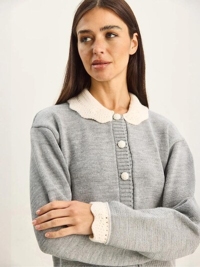 Bianco Lucci Casaco de malha em cinzento claro / branco lã, Vista do artigo