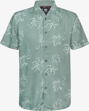 Petrol Industries Regular fit Overhemd 'Orion' in Groen: voorkant