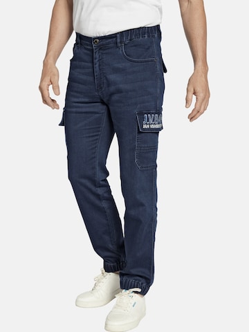 Jan Vanderstorm Loose fit Cargo Jeans ' Arnor ' in Blue: front