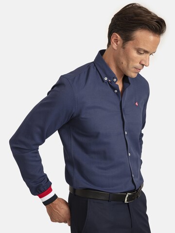 Sir Raymond Tailor Regular fit Button Up Shirt 'Tahran' in Blue