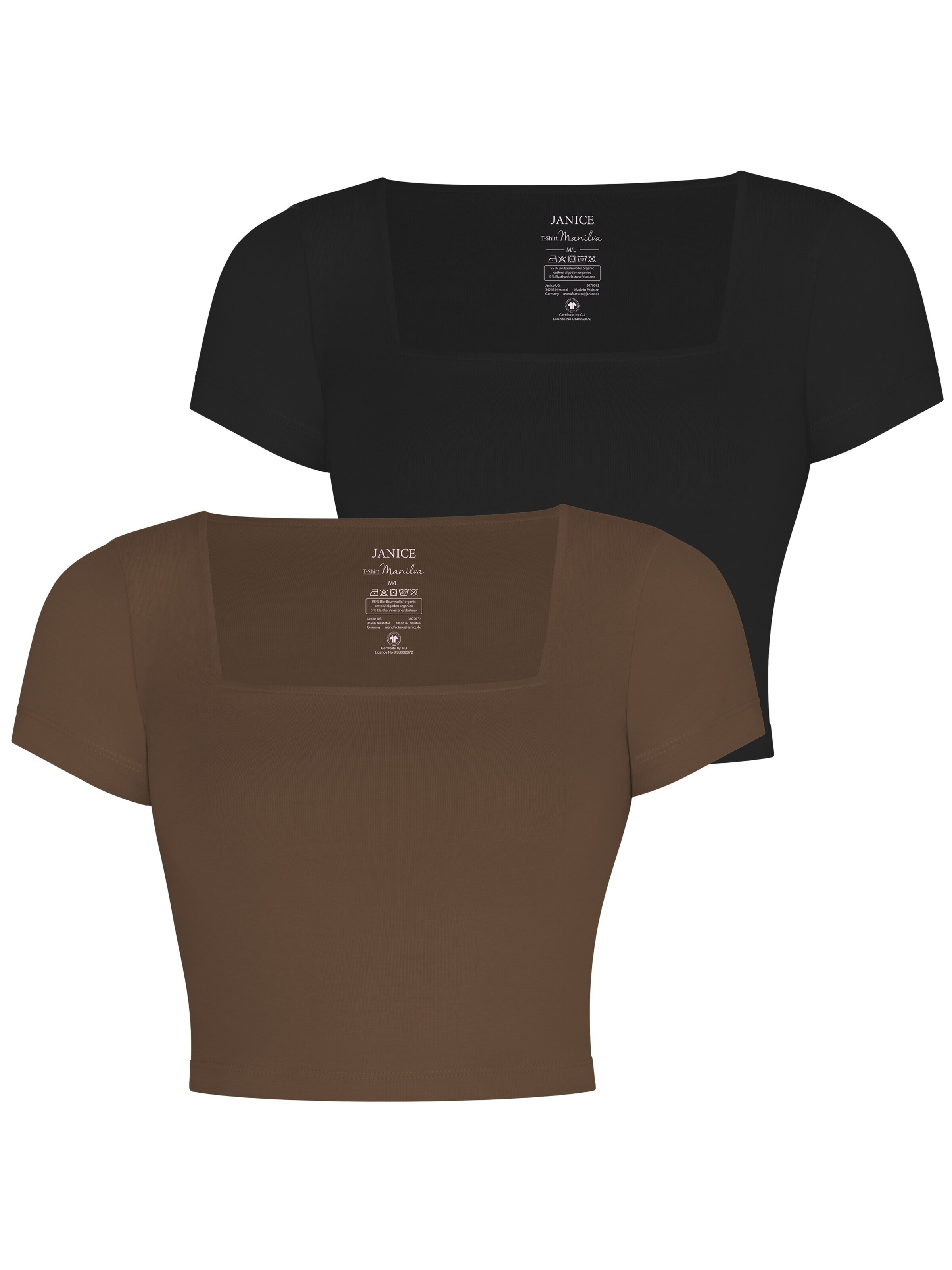 Janice Shirt in Bruin: voorkant