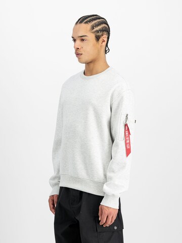 ALPHA INDUSTRIES Sweatshirt 'Label' in Grey