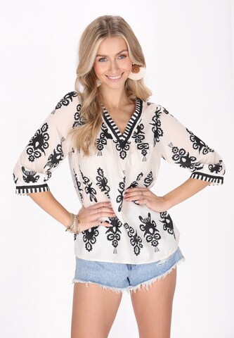 IZIA - Blusa em branco: frente