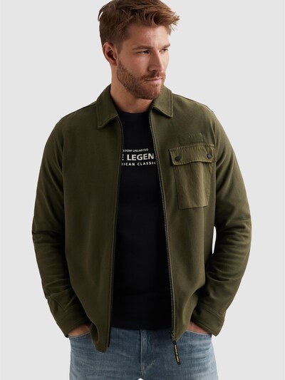 PME Legend Between-Season Jacket 'PME LEGEND - Shirt jacket with  zipper closure and badge' in M in Dark green, Item view