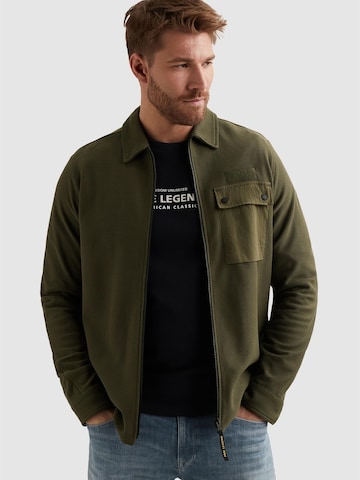 PME Legend Overgangsjakke 'PME LEGEND - Shirt jacket with  zipper closure and badge' i grøn: forside