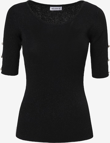 Tricou de la Influencer pe negru: față