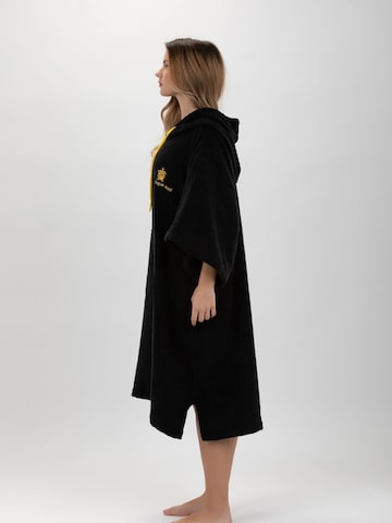 Pacifique Sud Athletic Robe 'Poncho Surf - Einheitsgröße - Tencel - Mit Ärmeln' in Black