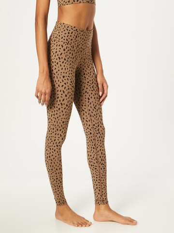 Hey Honey - Skinny Calças de desporto em castanho: frente