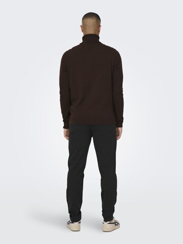 Coupe regular Pull-over Only & Sons en marron