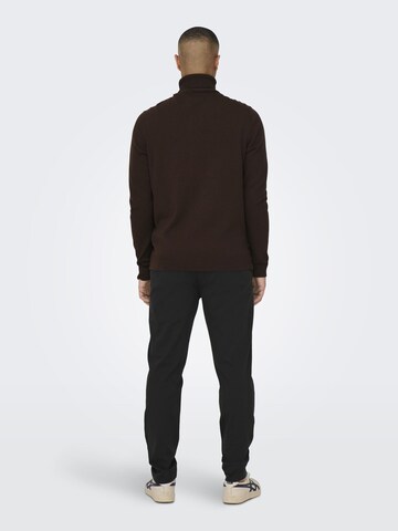 Only & Sons Regular fit Trui in Bruin