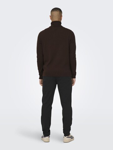 Only & Sons Regular Fit Pullover in Braun