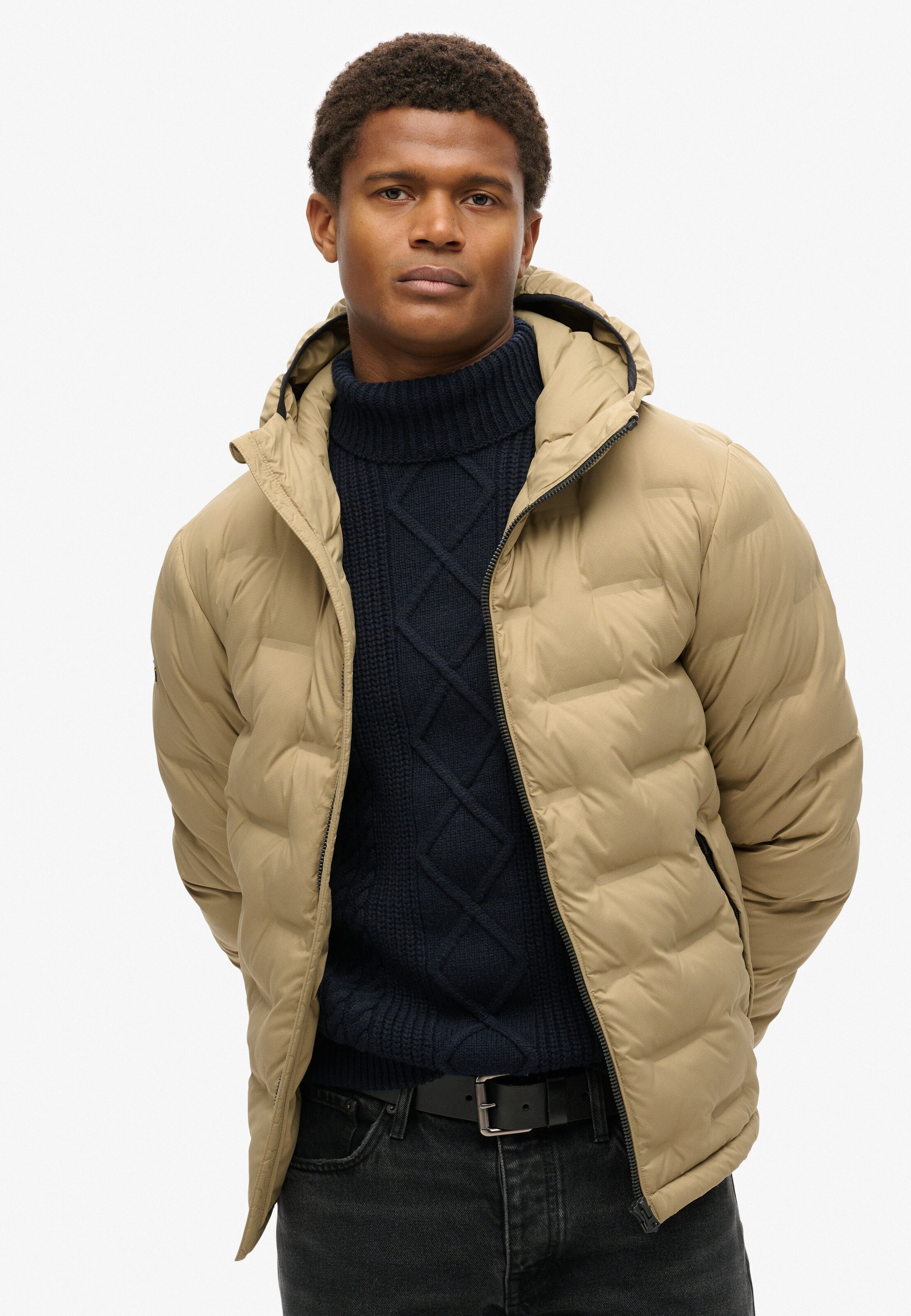 Superdry Between-Season Jacket in Beige: front