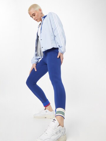 ADIDAS ORIGINALS Skinny Leggings 'Ribbed Cuff' in Blau