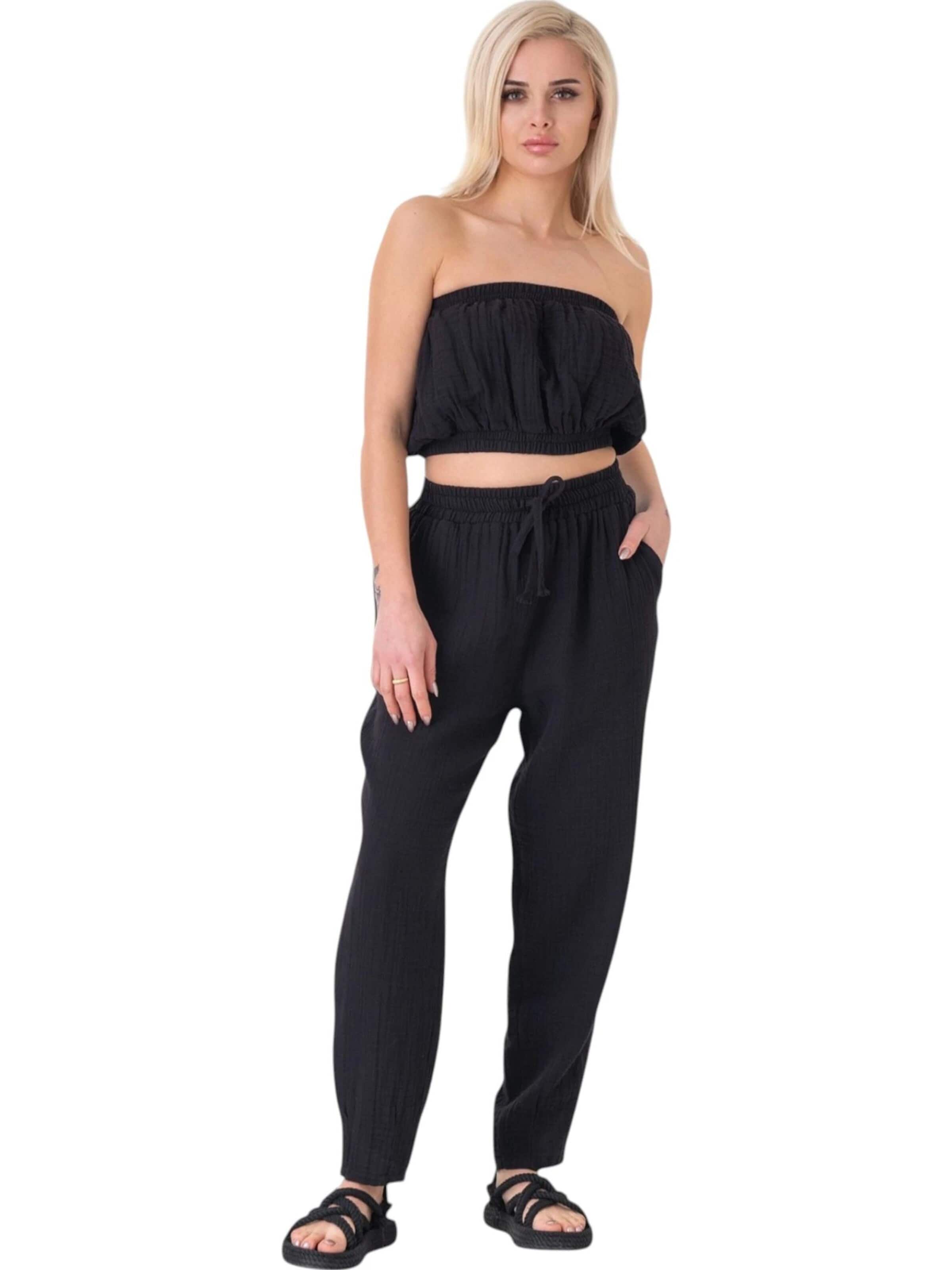 WENOR Tapered Broek 'TANORA' in Zwart