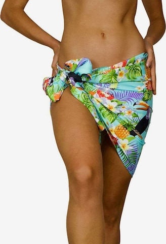 King Kameha Scarf 'Parrot Cockatoo' in Blue: front