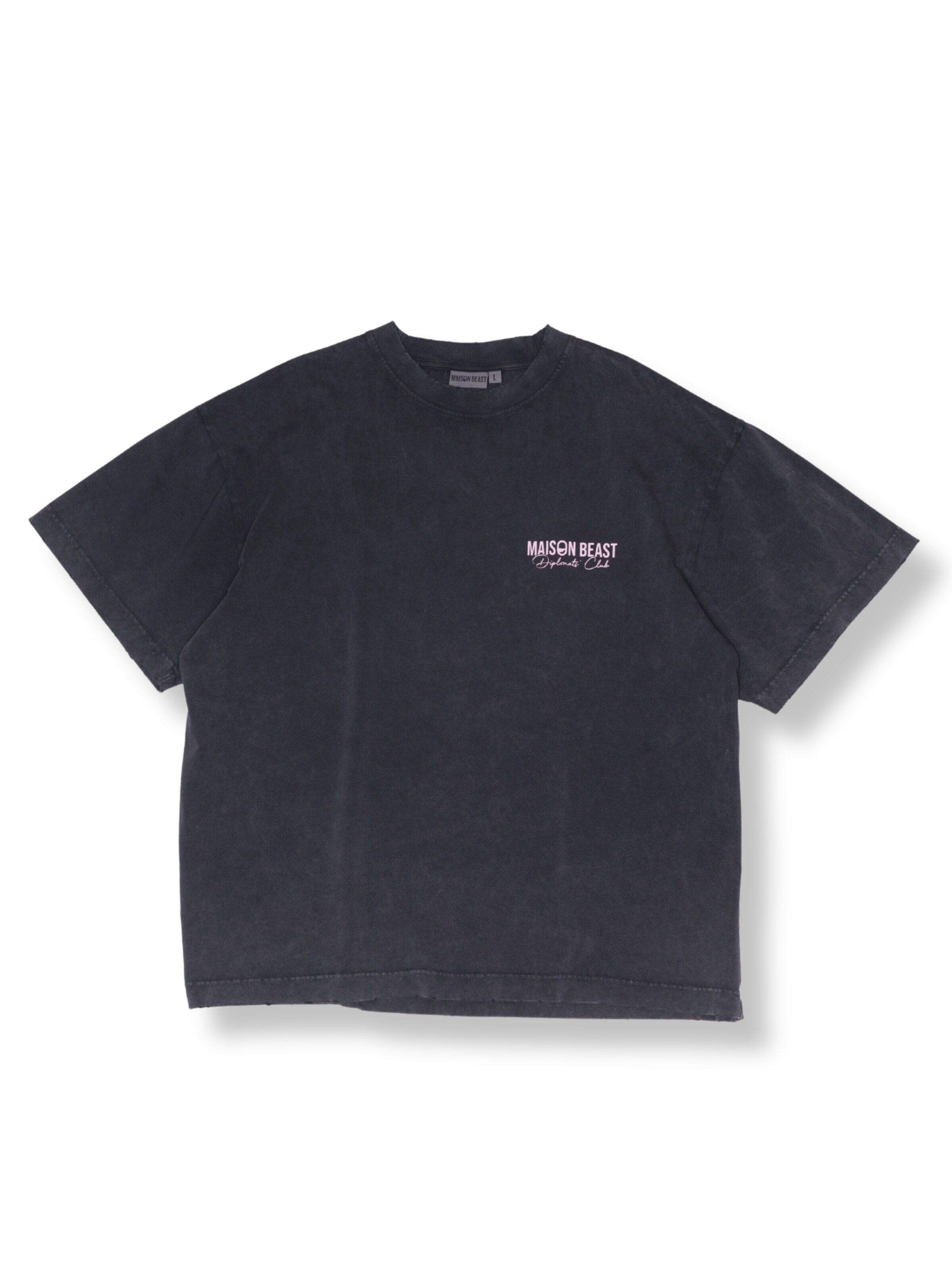 Maison Beast T-shirt 'DIPLOMATS' i grå: framsida