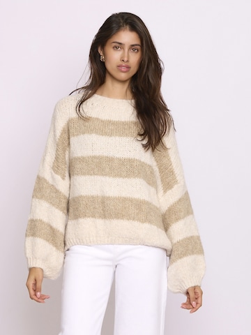 Lilavie Strickpullover ' Alesaa ' in Beige: Vorderseite