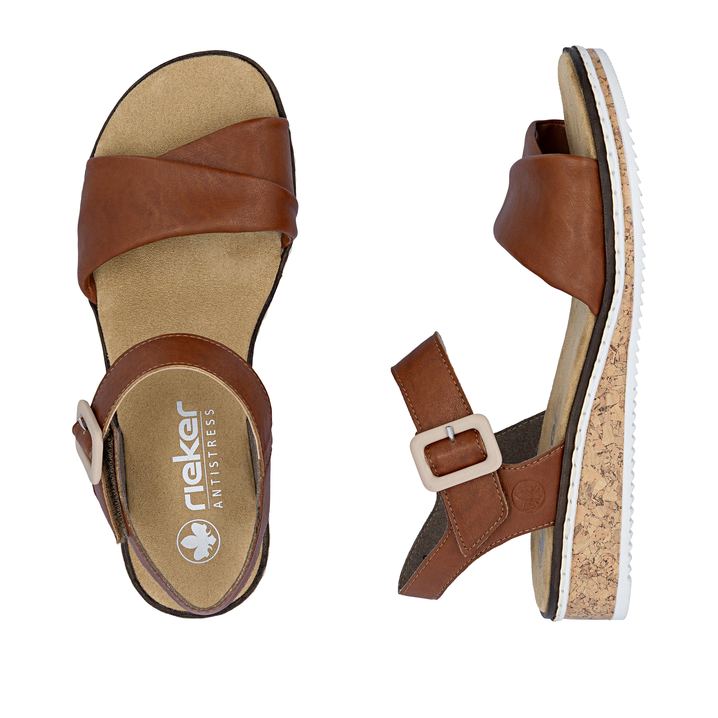 Rieker Strap Sandals in Brown