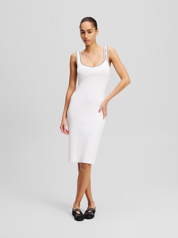 Karl Lagerfeld Knit dress 'ESSENTIAL' in White: front