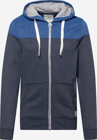 TOM TAILOR Zip-Up Hoodie in Blue: front