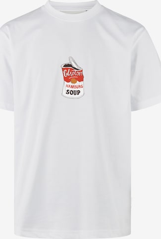 Cleptomanicx T-Shirt 'Hamburg Soup' in Weiß: Vorderseite