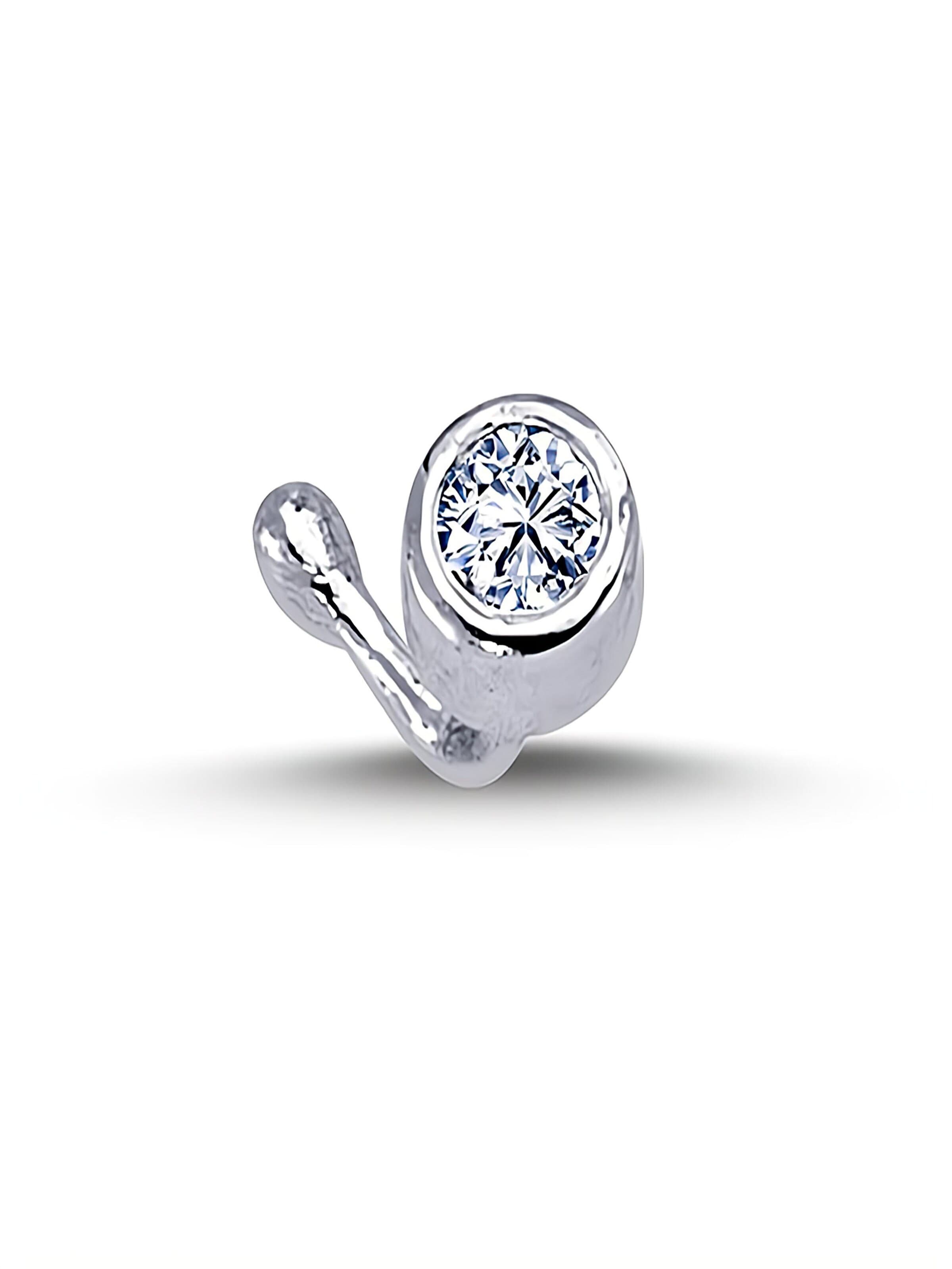 EinStein Diamant Piercings 'Piercing + 0,06 Carat Diamant Nasenpiercing 750er 18 Karat Weißgold' in Gold: front