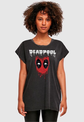 ABSOLUTE CULT Shirt 'Deadpool - Dripping Head' in Black: front