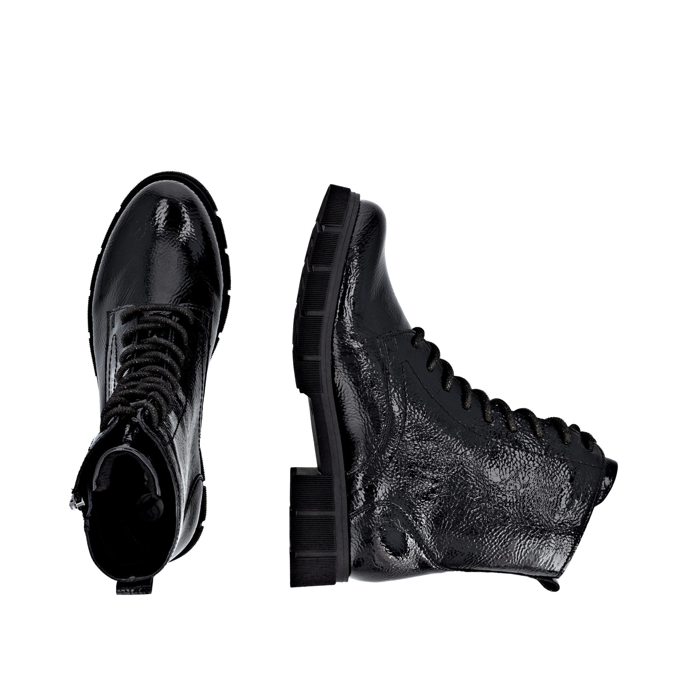 REMONTE Lace-Up Ankle Boots in Black