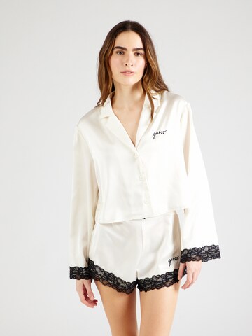 GUESS Short Pajama Set in White: front