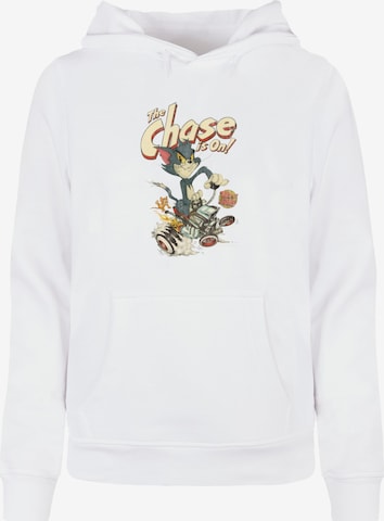 ABSOLUTE CULT Sweatshirt 'Tom And Jerry - The Chase Is On' in Wit: voorkant