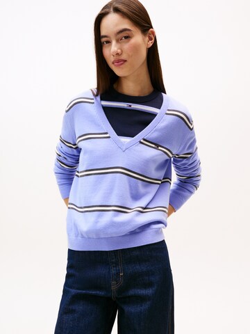 Pull-over 'ESSENTIAL' Tommy Jeans en violet : devant