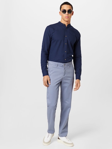 mėlyna JACK & JONES Priglundantis modelis Marškiniai 'Summer'