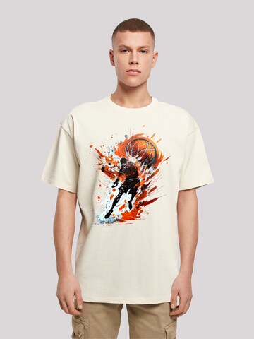 T-Shirt 'Basketball Sports Collection Orange Splash' F4NT4STIC en beige : devant