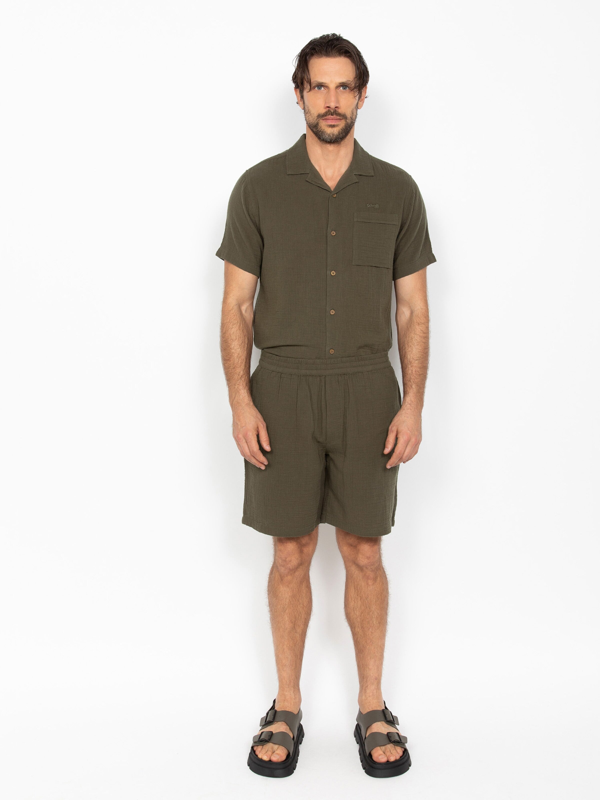 Regular Pantalon Schott NYC en vert : devant