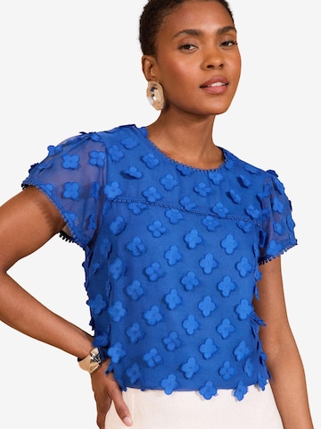 love & roses Bluse in Blau: Vorderseite