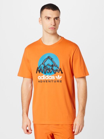 oranžs ADIDAS ORIGINALS T-Krekls 'Adventure Mountain Front': no priekšpuses