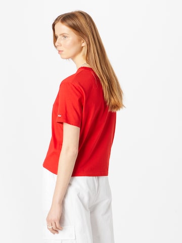 Tommy Jeans Tričko 'Serif Linear' – červená