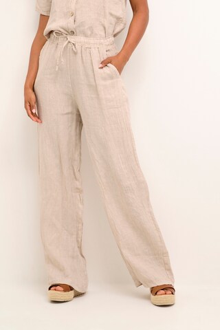 Cream Wide leg Broek 'Bellis' in Beige: voorkant