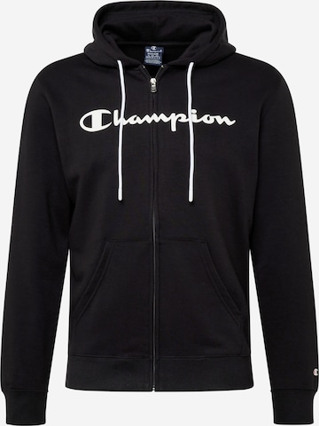 Champion Authentic Athletic Apparel Zip-Up Hoodie in Black: front